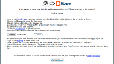 WordPress to blogger converter posting