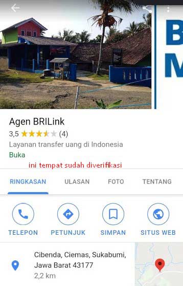 menemukan Agen BRILink terdekat