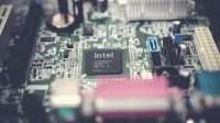 selective focus photography of motherboard