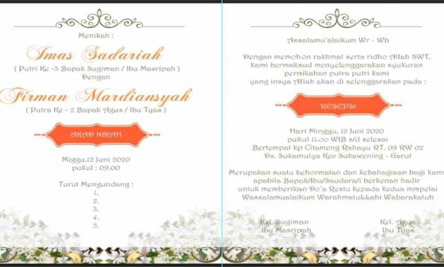 download template undangan pernikahan tema surat pos