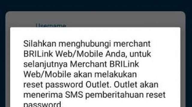 Lupa password BRILink Mobile