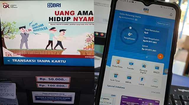 arik tunai tanpa kartu BRI