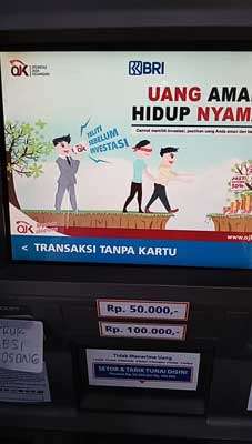 tarik tunai tanpa kartu BRI