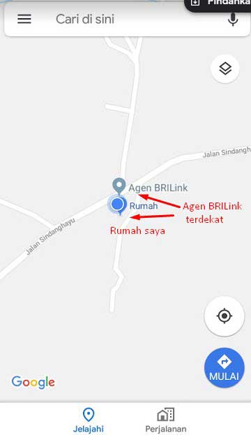 menemukan Agen BRILink terdekat