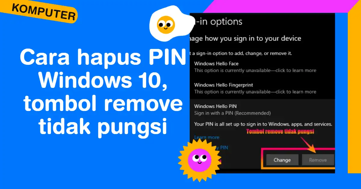 hapus PIN Windows 10