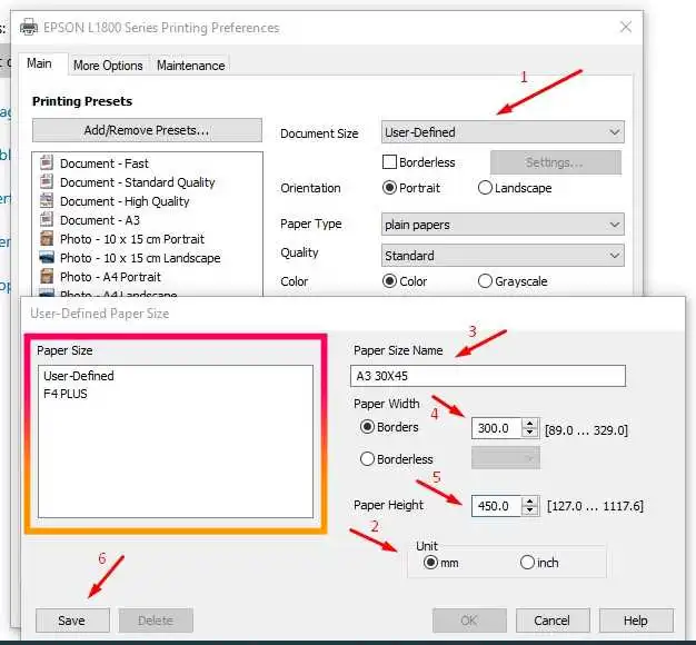 cara menambah ukuran kertas pada printer